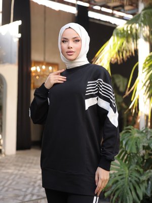 Eşofman İkili Takımı Oversize, Bisiklet Yaka Pamuk Kumaş