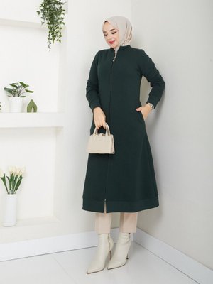 Kadın Üç İplik Fermuarlı Tesettür Kap