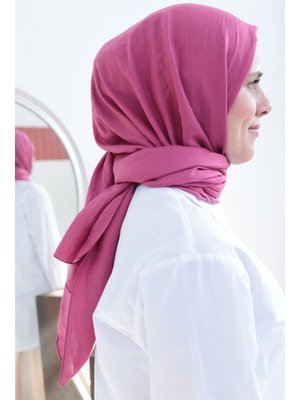 Koyu Pembe Pamuklu Kraş Şal