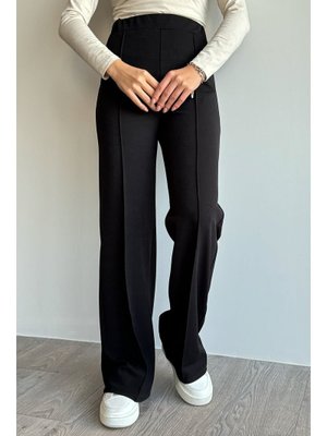 Yüksek Bel İspanyol Paça Siyah Palazzo Pantolon Yüksek Bel İspanyol Paça Siyah Palazzo Pantolon