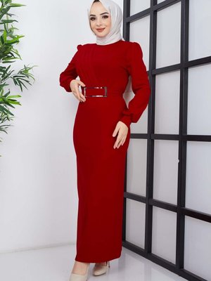 Kırmızı Hilal Krep Elbise