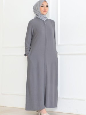 Sade Günlük Tam Boy Gizli Patlı Ferace