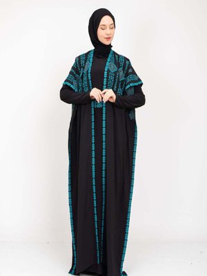 Double Sided Palestinian Heritage Embroidery Royal Abaya