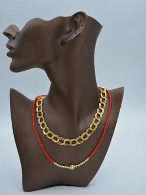 Kırmızı İkili Kolye Seti Kırmızı İkili Kolye Seti