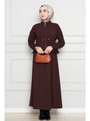 Kahverengi Beli Tünelli Etekli Takım