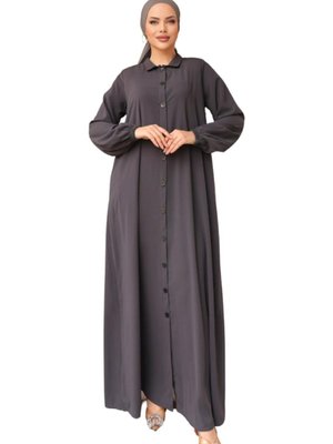 Tam Boy Düğmeli Ferace