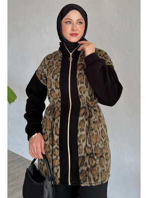 Garnili Leopar Desen Siyah Kap Garnili Leopar Desen Siyah Kap