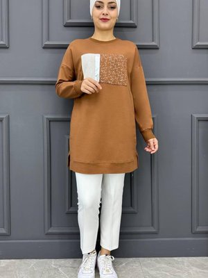 File Ve Desen Detaylı Tunik Taba