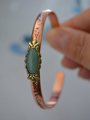 Aventurin Taşlı Bakır Bileklik Renk