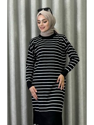 Çizgili Uzun Triko Tunik