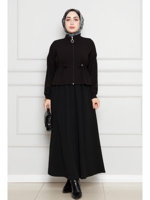 Siyah Beli Tünelli Etekli Takım
