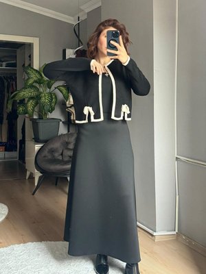 Fiyonklu Hırka Siyah Fiyonklu Hırka Siyah