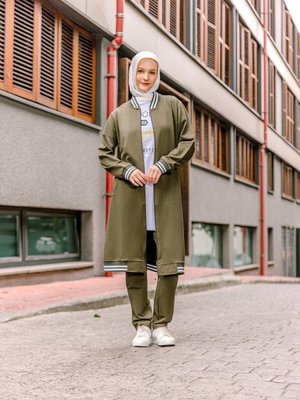 Eşofman Takımı Üçlü Tunik Takım Haki