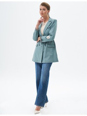 Kapak Cepli Bel Detaylı Ceket Nefti