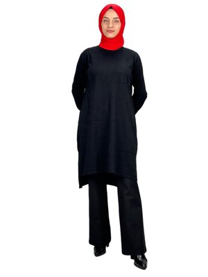 Merserize Triko Tunik Siyah