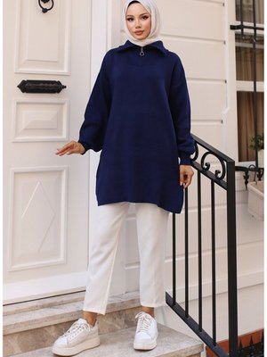 Triko Tunik Lacivert Triko Tunik Lacivert