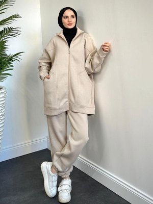 Hisar Şardonlu Fermuarlı Takım Krem