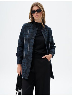 Çıt Kapamalı Kolej Yaka Ceket İndigo