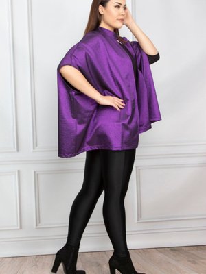 Büyük Beden Mor Sim Detaylı Kap Büyük Beden Mor Sim Detaylı Kap