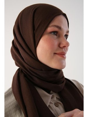 Acı Kahve Pamuklu Kraş Şal