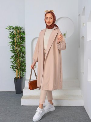 Krem Balon Kol Trençkot Krem Balon Kol Trençkot