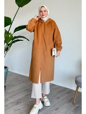 Keçe Kapüşonlu Camel Kap Keçe Kapüşonlu Camel Kap