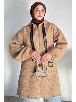 Kapüşonlu Buklet Kaşe Camel Kap Kapüşonlu Buklet Kaşe Camel Kap