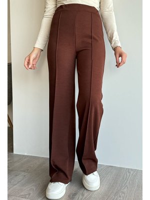 Yüksek Bel İspanyol Paça Taba Palazzo Pantolon Yüksek Bel İspanyol Paça Taba Palazzo Pantolon