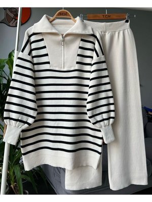 Fermuar Detaylı Triko Takım