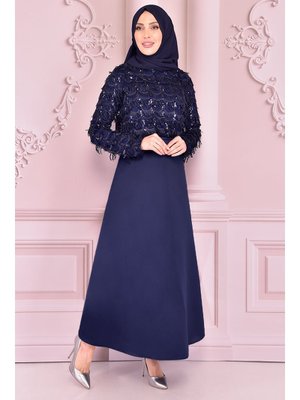 Lacivert Etekli Kombin