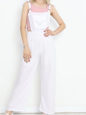 Beli Lastikli Tulum Beyaz Beli Lastikli Tulum Beyaz