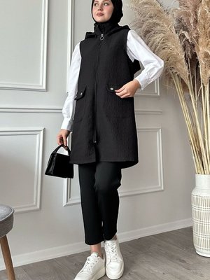 Cepli Kapitone Siyah Yelek Cepli Kapitone Siyah Yelek