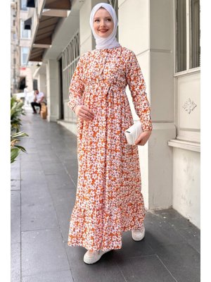 Adella Turuncu Elbise