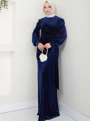 Giyim Moda Abiye Kadife Elbise