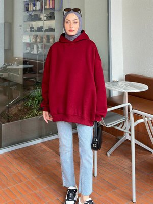 Kapüşonlu Salaş Sweatshirt Lacivert Kapüşonlu Salaş Sweatshirt Lacivert