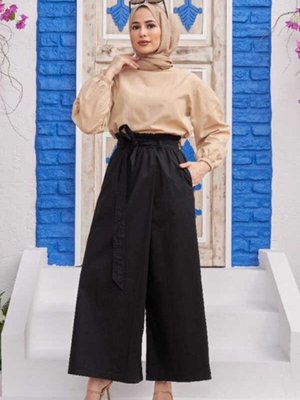 Lastikli Pantolon Etek Siyah