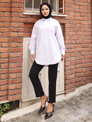 Beyaz Taşlı Gömlek