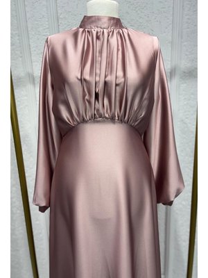 Pudra Gülnun Saten Abiye Elbise