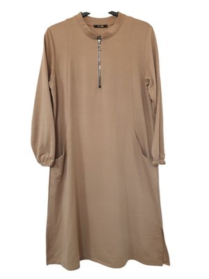 Süper Iki Iplik Fermuarlı Cepli Tunik Boy Cm