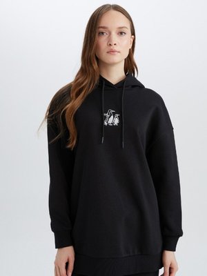 Relax Fit Kapüşonlu İçi Yumuşak Tüylü Nakışlı Kalın Sweatshirt Tunik E1203ax24wn