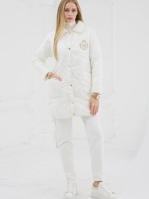 Ekru Çıtçıtlı Şişme Kaban