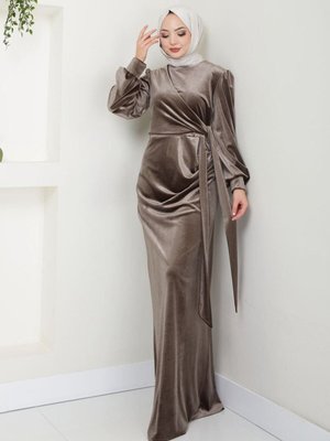 Giyim Moda Abiye Kadife Elbise