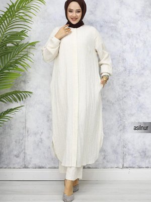 Merve Hac Ve Umre İkili Takım Kıyafeti Beyaz