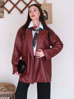 Bordo Deri Ceket