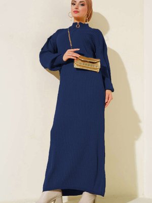 Boydan Triko Elbise Lacivert Boydan Triko Elbise Lacivert