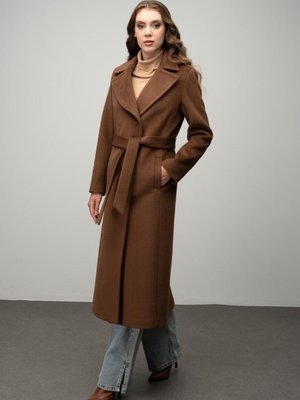 Çıt Kapamalı Belden Bağlamalı Exclusive Kaban Tütün