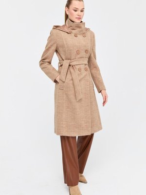 Balıksırtı Dokulu Yün Kaban Camel