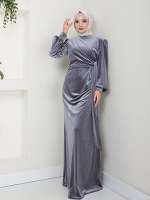 Giyim Moda Abiye Kadife Elbise