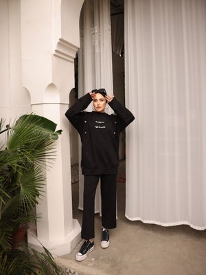 Eşofman Takım Çiçek Taş Detaylı Pamuk Takımı