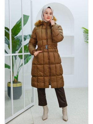 Taba Kare Desenli Şişme Mont